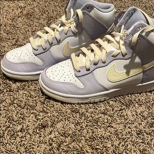 Nike High-Top Sneakers in White and Cream